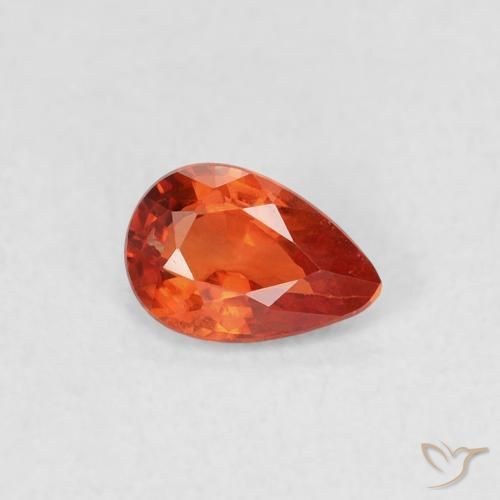 0.47ct Natürlicher Warmes Orange Saphir, Birnenform, VVS-VS