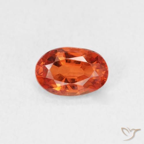 0.59ct Natürlicher rötlich-orange Saphir, Oval, VS