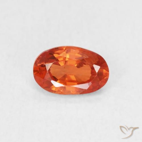 0.62ct Natürlicher Amber Orange Saphir, Oval, VS