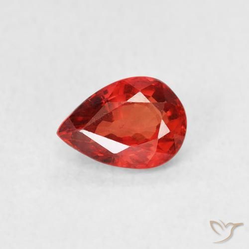 0.63ct Natürlicher Mittelorange Saphir, Birnenform, VS