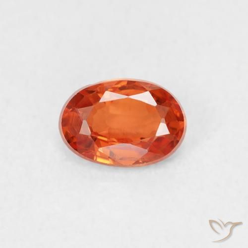 0.52ct Natürlicher rötlich-orange Saphir, Oval, VS