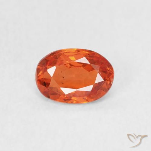 0.59ct Natürlicher rötlich-orange Saphir, Oval, VS