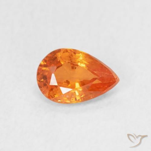 0.54ct Natürlicher hellorange Saphir, Birnenform, VS