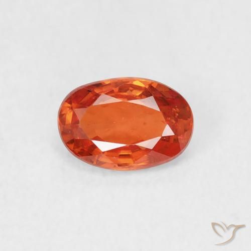 0.63ct Natürlicher Mittelorange Saphir, Oval, VS