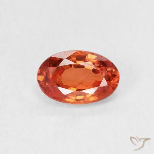 0.66ct Natürlicher rötlich-orange Saphir, Oval, VS