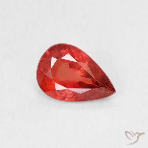 0.48ct Natürlicher Leuchtendes Purpurrot Saphir, Birnenform, VS