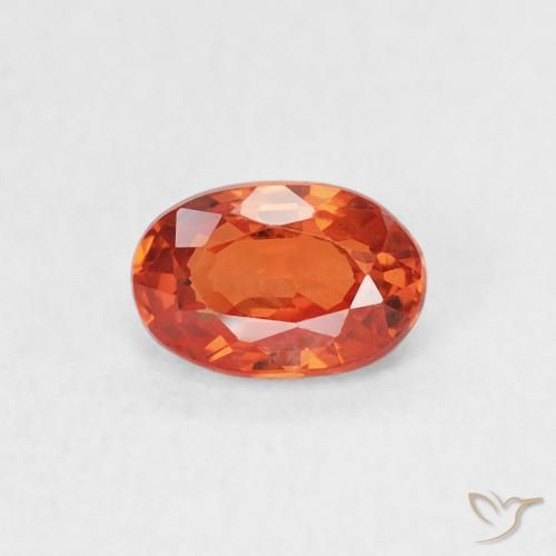 0.77ct Natürlicher rötlich-orange Saphir, Oval, VS