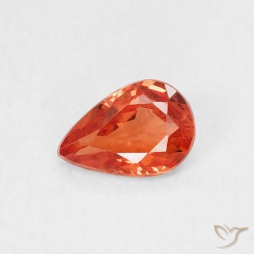 0.44ct Natürlicher Feuerorange Saphir, Birnenform, VS