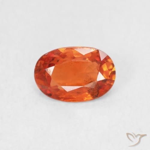 0.57ct Natürlicher Feuerorange Saphir, Oval, VS, Photo A
