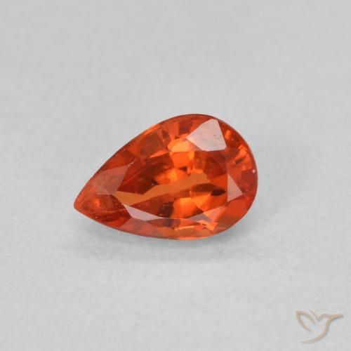 0.52ct Natürlicher rötlich-orange Saphir, Birnenform, VVS-VS