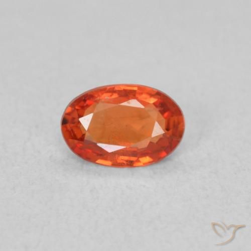 0.41ct Natürlicher rötlich-orange Saphir, Oval, VVS-VS
