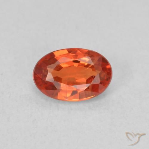 0.71ct Natürlicher rötlich-orange Saphir, Oval, VS
