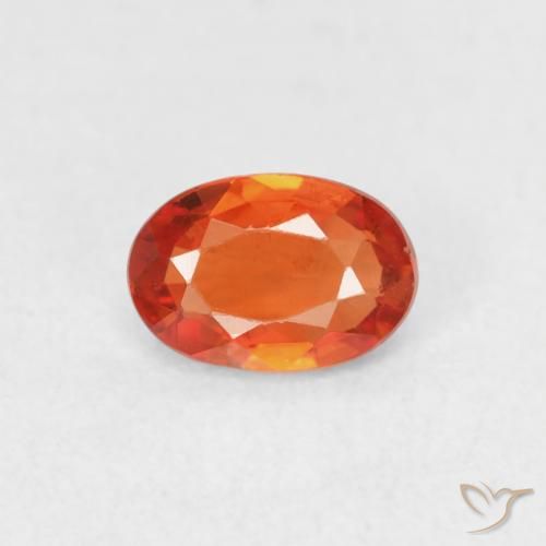 0.55ct Natürlicher Amber Orange Saphir, Oval, VVS