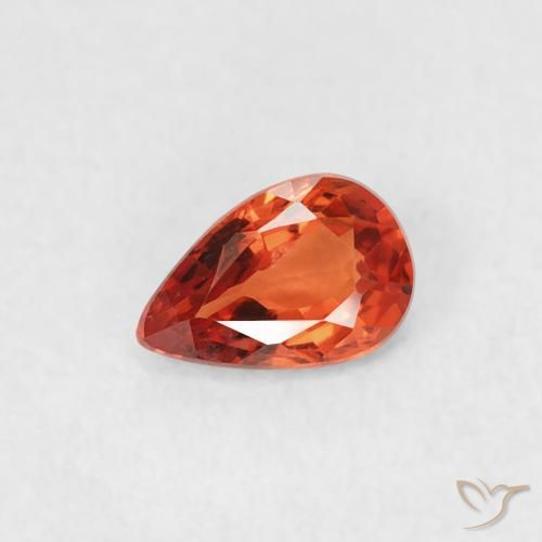 9,17 ctw natürlicher rötlich-orange Saphir, Birnenform, VVS