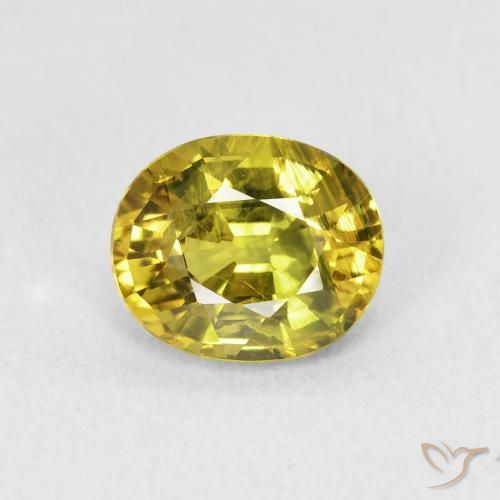 2.31ct Natürlicher Mittelgelb Saphir, Oval, VVS-VS