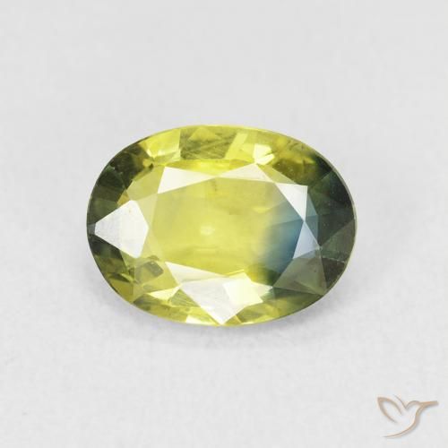1.83ct Natürlicher grün-gelb Saphir, Oval, VVS-VS