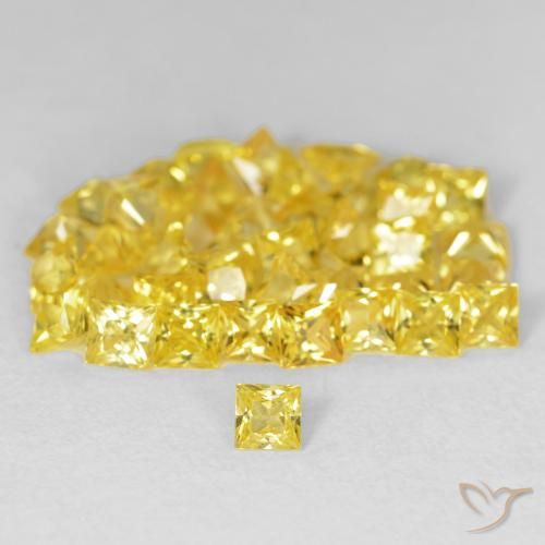 6.89ctw Natürlicher Gelblich Gold Saphir, Quadrat, VS