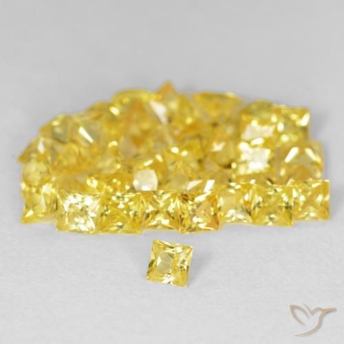 6.89 ct natürliche Gelblich Gold Saphir-Edelsteine, Quadrat, VS