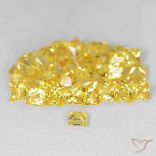 6.89 ct natürliche Gelblich Gold Saphir-Edelsteine, Quadrat, VS