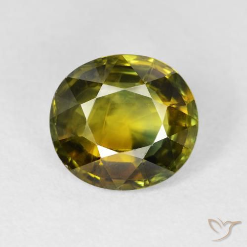 3.42ct Natürlicher Warmes Grün Saphir, Oval, VS