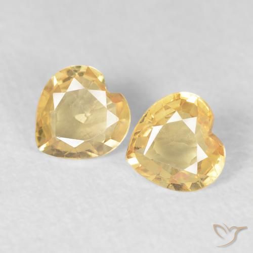0.73ctw Natürlicher Hell Gold Saphir, Herz, VVS-VS