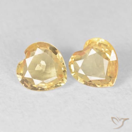 0.73 ct natürliche Hell Gold Saphir-Edelsteine, Herz, VVS-VS
