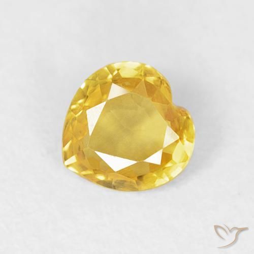 0.39ct Natürlicher Toskana Gelb Saphir, Herz, VVS-VS