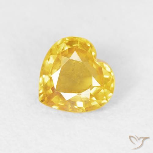 0.38ct Natürlicher gold-orange Saphir, Herz, VVS-VS