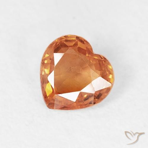0.41ct Natürlicher Amber Orange Saphir, Herz, VVS-VS