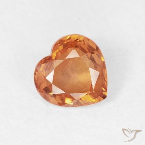 9,17 ctw natürlicher Amber Orange Saphir, Herz, VVS-VS