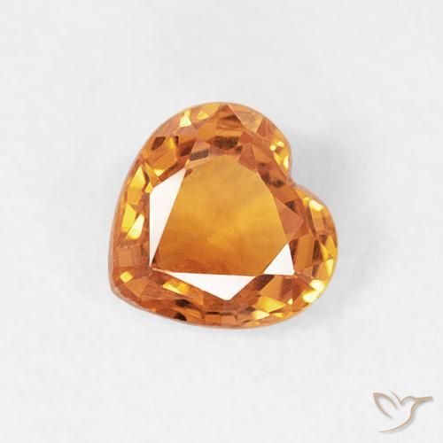 0.43ct Natürlicher Mittelorange Saphir, Herz, VVS-VS