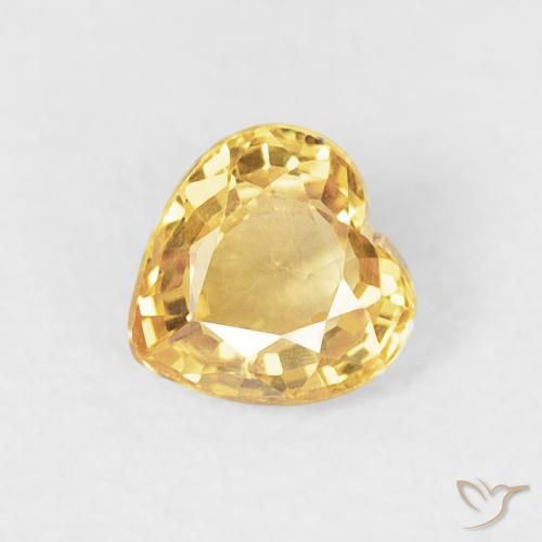 0.48ct Natürlicher Golden Saphir, Herz, VVS-VS, Photo A