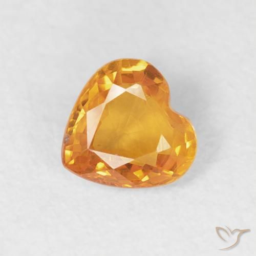 0.44ct Natürlicher Mittelorange Saphir, Herz, VVS-VS