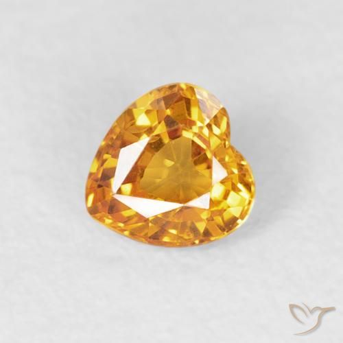 0.40ct Natürlicher Orange-Gold Saphir, Herz, VVS-VS