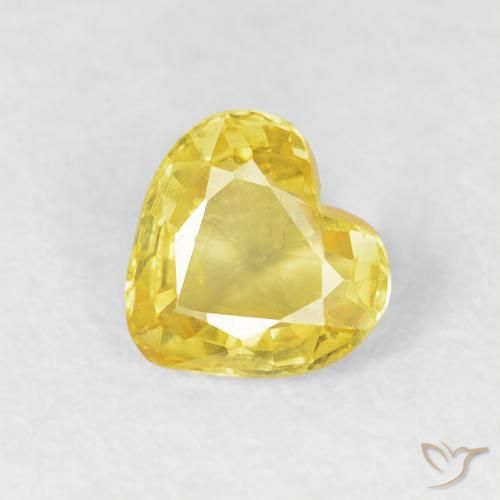 0.43ct Natürlicher Mittelgelb Saphir, Herz, VVS-VS