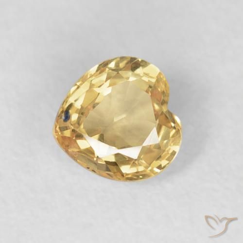 0.47ct Natürlicher hellgelb Saphir, Herz, VVS