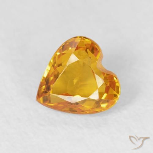 0.51ct Natürlicher Medium Light-Orange Saphir, Herz, VVS-VS
