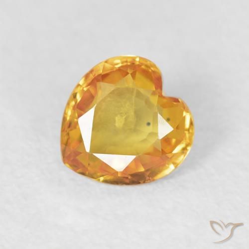 0.41ct Natürlicher Mittelorange Saphir, Herz, VVS-VS