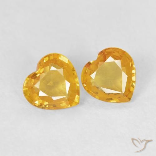 0.61ctw Natürlicher gold-orange Saphir, Herz, VVS-VS