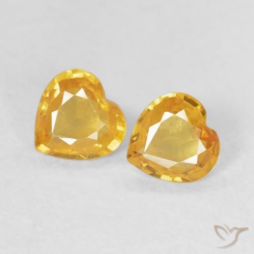 0.61 ct natürliche gold-orange Saphir-Edelsteine, Herz, VVS-VS