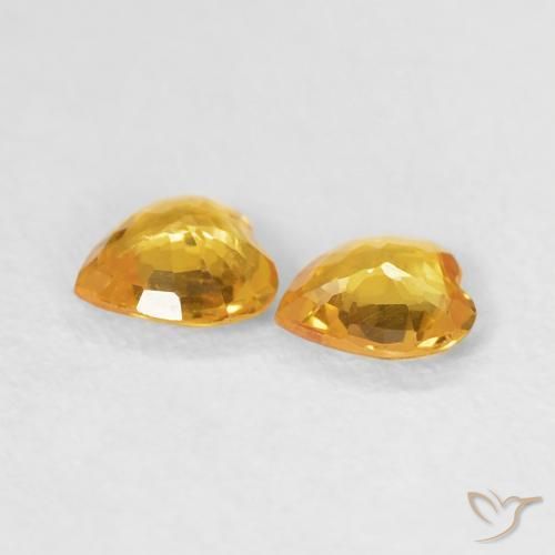 0.61 ct natürliche gold-orange Saphir-Edelsteine, Herz, VVS-VS