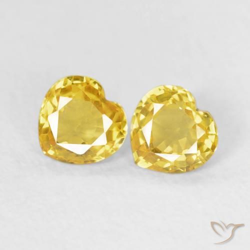 0.79ctw Natürlicher Gelb Saphir, Herz, VVS-VS