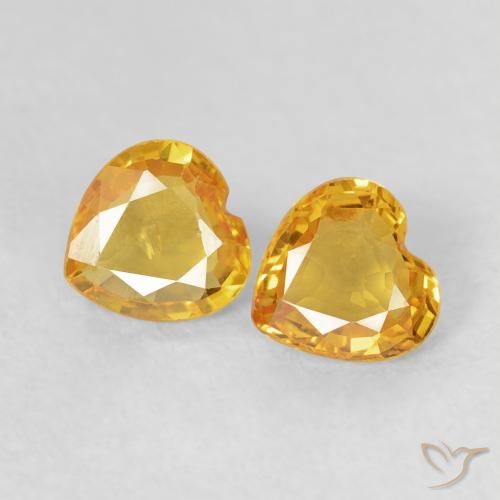 0.72 ct natürliche gold-orange Saphir-Edelsteine, Herz, VS