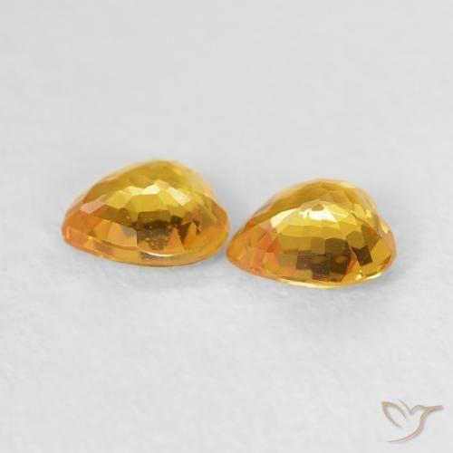 0.72 ct natürliche gold-orange Saphir-Edelsteine, Herz, VS