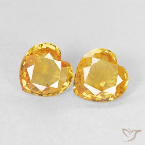 0.71ctw Natürlicher Helles Gold Saphir, Herz, VVS-VS