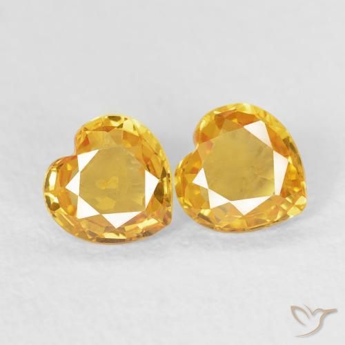 0.71 ct natürliche Helles Gold Saphir-Edelsteine, Herz, VVS-VS