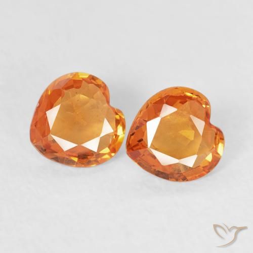 0.66ctw Natürlicher Mittelorange Saphir, Herz, VVS-VS
