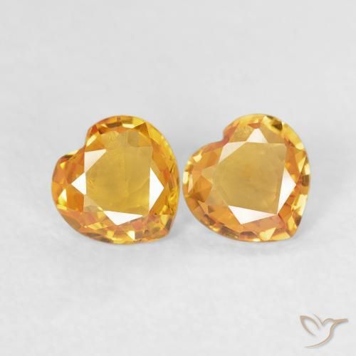 0.67 ct natürliche Medium Dark-Golden Saphir-Edelsteine, Herz, VS