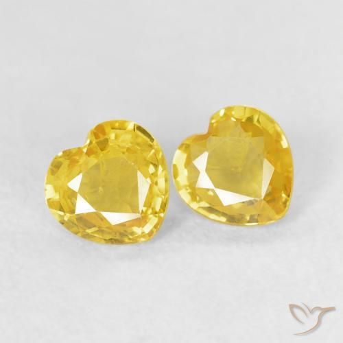 0.73 ct natürliche Gelb Saphir-Edelsteine, Herz, VS