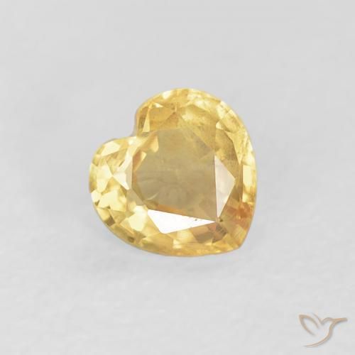 0.44ct Natürlicher Mittleres Gold Saphir, Herz, VS